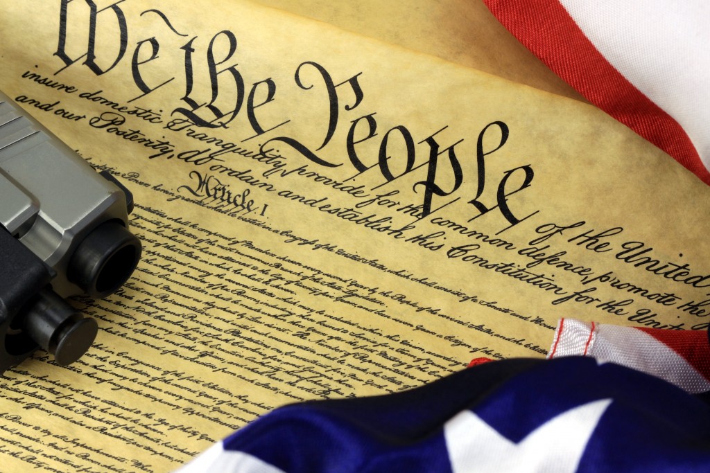 Gun on US Constitution - Right To Keep and Bear Arms